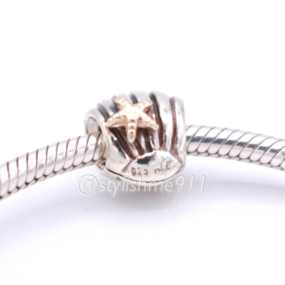 PANDORA Silver Sea Shell Charm with 14K Gold - 790249 - Picture 5 of 13